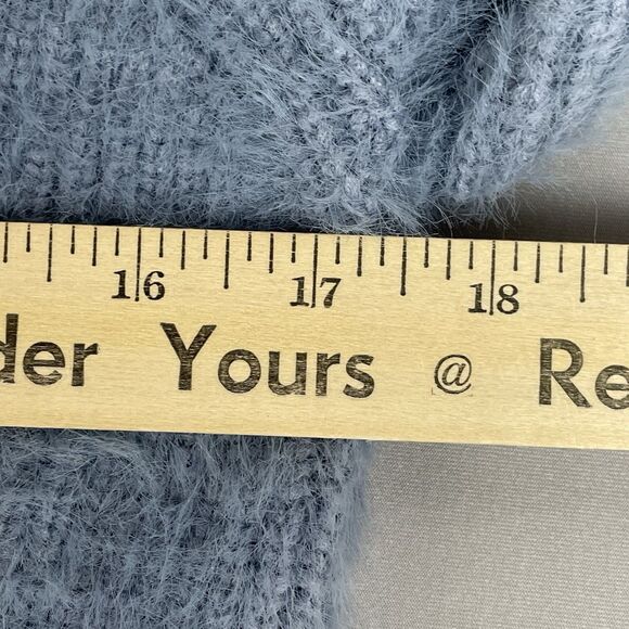 Windsor Cropped Tie Front Mock Neck Sweater Women’s Sm Powder Blue Pastel Cozy - Picture 10 of 16